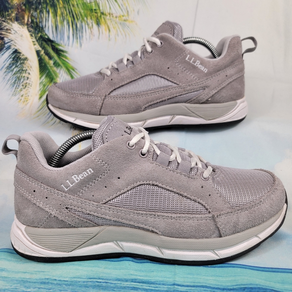 L.L. Bean Comfort Walking Sneaker Suede Gray Womens 8